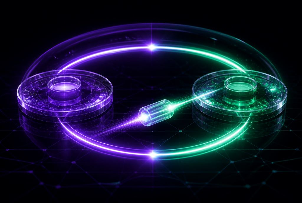Atomic DEX-to-DEX arbitrage route looping through two Solana liquidity pools